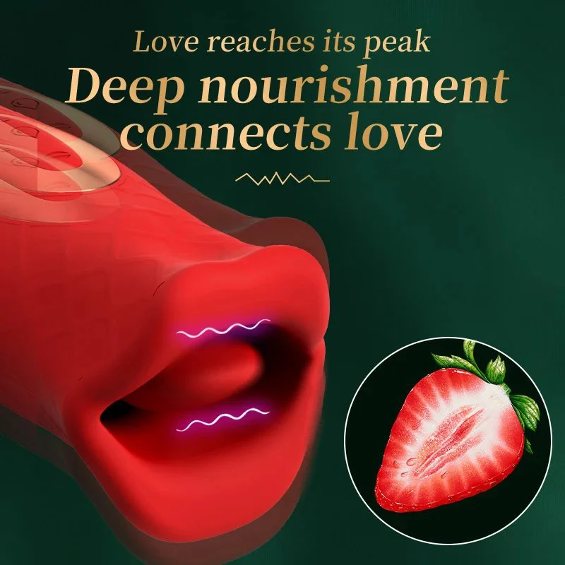 10-Speed Silicone Vibrator with 10 Modes Bite Mouth Licking Tongue Female Clit Nipple G-Spot Anal Stimulator