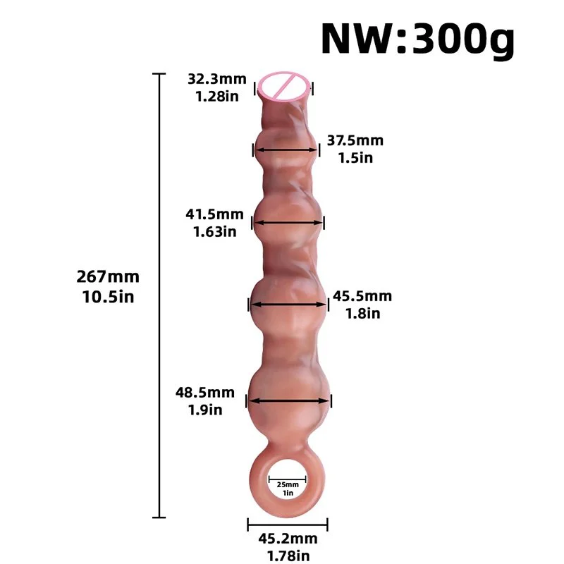 Adult Sex Anal Plug with Bead Design Simulates Skin Color and Has Vibration or Non-vibration Options Suitable for Role Fantasy