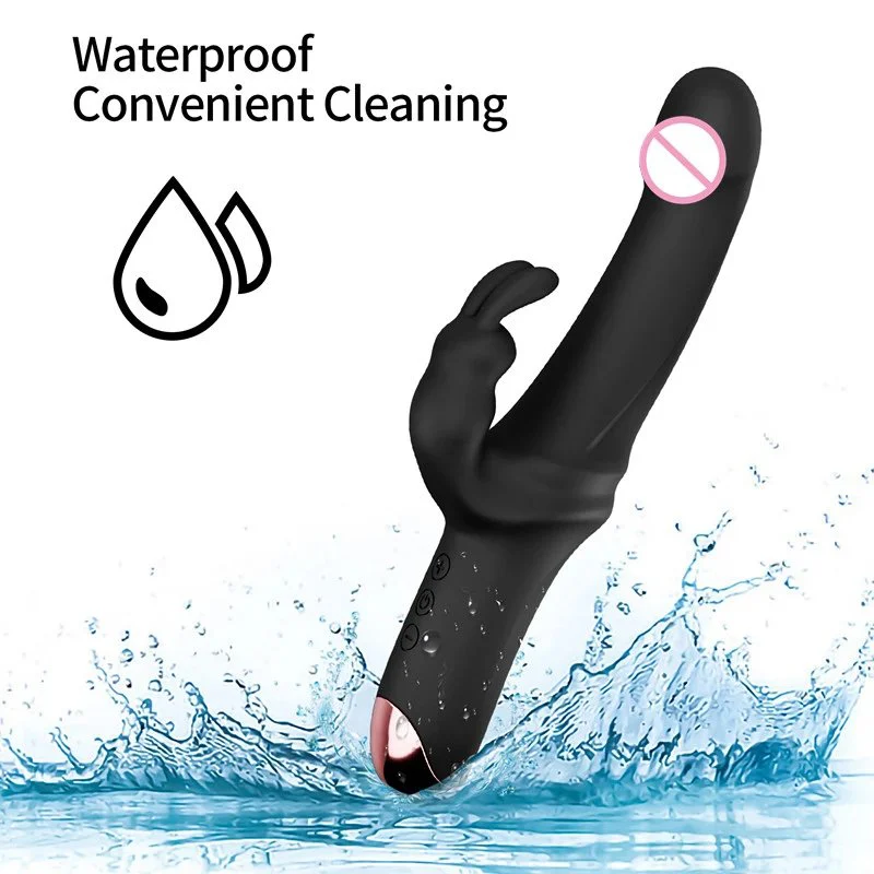 10 Frequency Clitoral Stimulator Double Motors Rechargeable Rabbit Vibrator With Dildo Sex Toys for Women