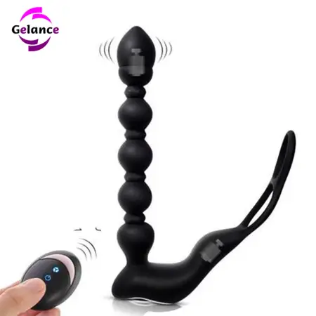 Anal Plug Vibrator for Men-100% Waterproof Silicone with Male Plug