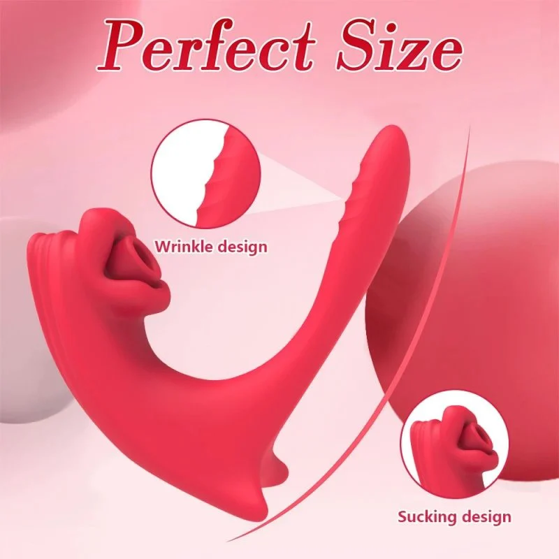 10 Frequency Silicone USB Sucking Vibrator with Thrusting Anal Stimulator