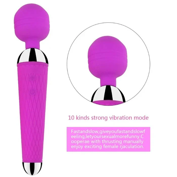 10 Frequency Wand Massage Stimulator Vaginal and G-Spot Vibrators Sex Toys for Adult Women