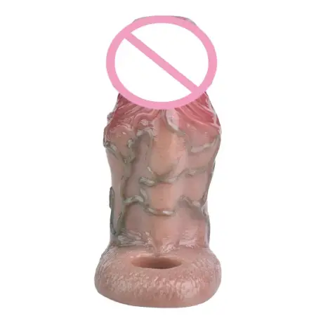 4.7in Skin Male Extension Enlargement Penis Sleeve Reuseable Silicone Sex Toys Adult Dildo Sleeves Couple Sharing Sex Toys