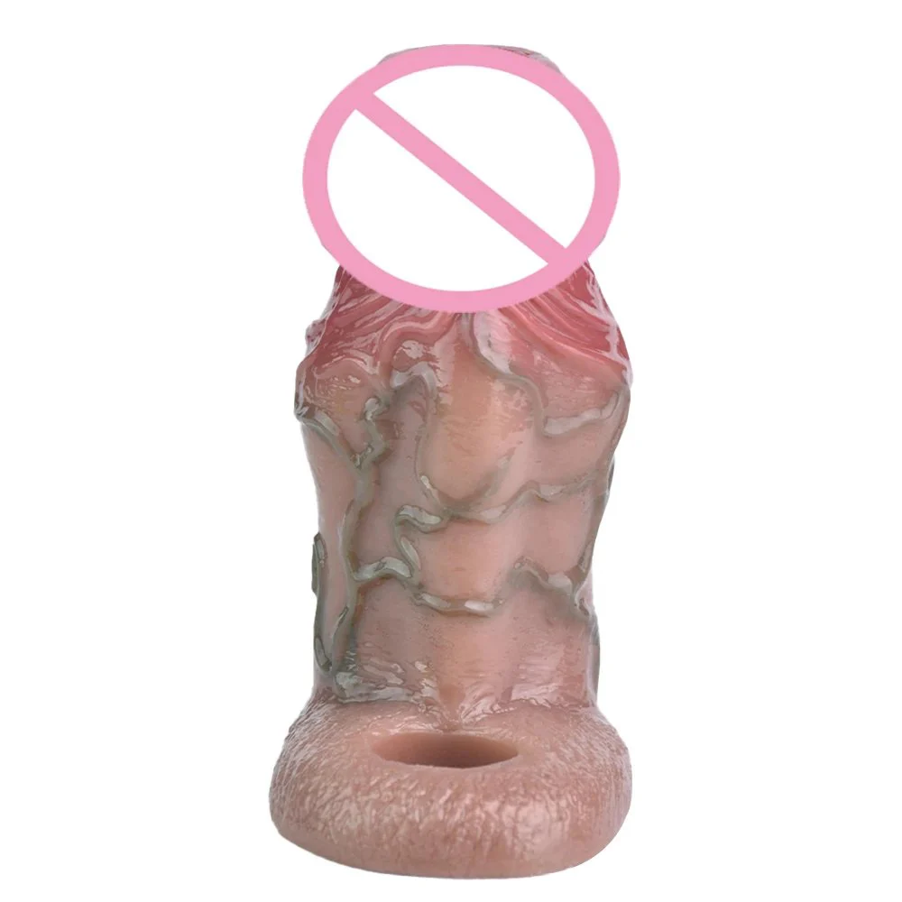 4.7in Skin Male Extension Enlargement Penis Sleeve Reuseable Silicone Sex Toys Adult Dildo Sleeves Couple Sharing Sex Toys
