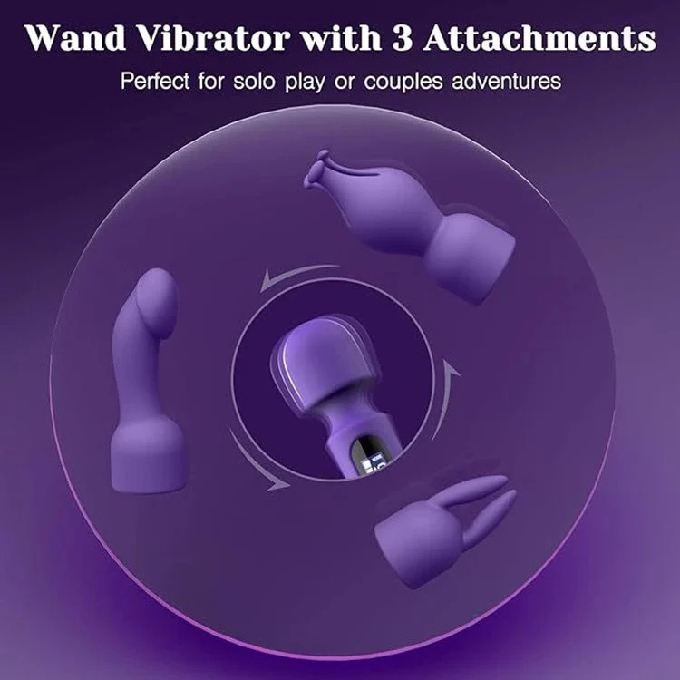 10 Frequency LED Display AV Massage Vibrator Replaceable Silicone Heads Adult Sex Toys for Women