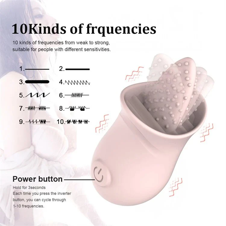 10 Frequency Clitoris Stimulator Vibrating Cunnilingus Massager Tongue Licking Vibrator Oral Sex Toys