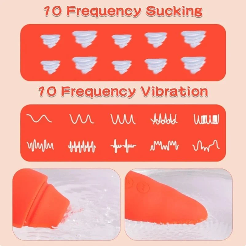 10 Frequency Nipple Clitoral Sucking Soft Vibrating Silicone Carrot Vibrator Sex Toys Women