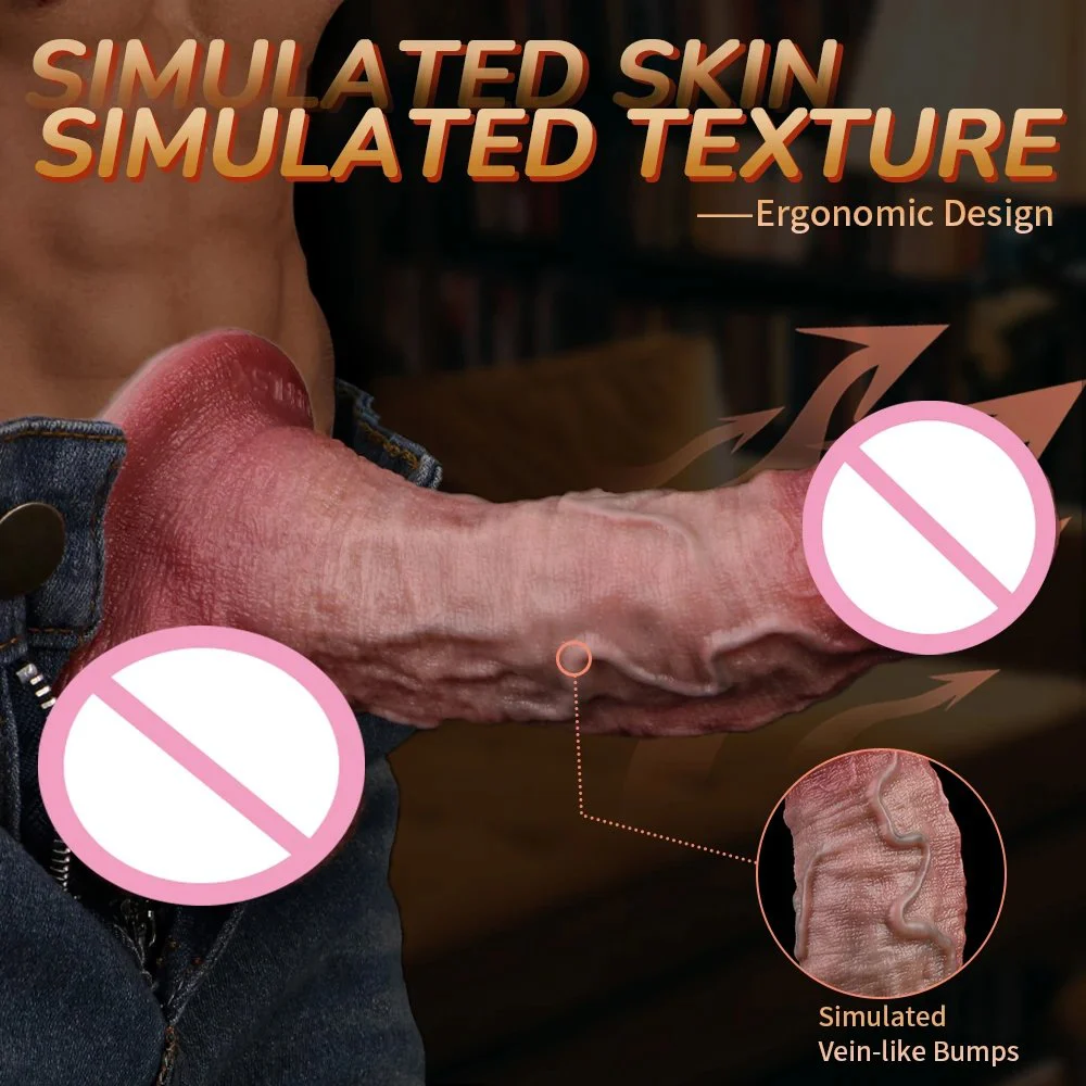 3D Precision Modeling Double-layer Technology Simulation Male Dildo Comes with Suction Cup Suitable for Female Sex Toys