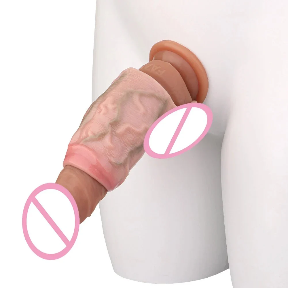 3.8''Penis Sleeve Penis Enlargement Sleeve with Cock Ring Couple Flirting Game Orgsm Sexy Toy