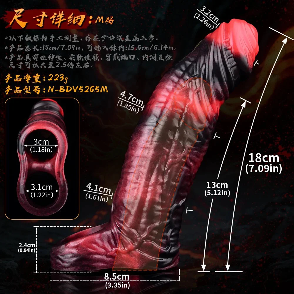 Animal Silicone Vibrating Penis Sleeve Cock Ring,Penis Ring Vibrator, Penis Extender for Penis Testicles G Spot Stimulation
