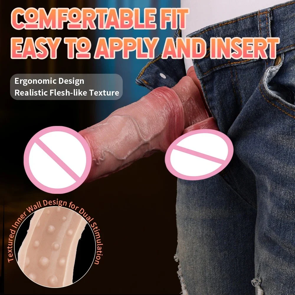 3D Precision Modeling Simulated Male Penis Sleeve Can Effectively Enlarge Silicone Double Opening Adult Male Sex Toy