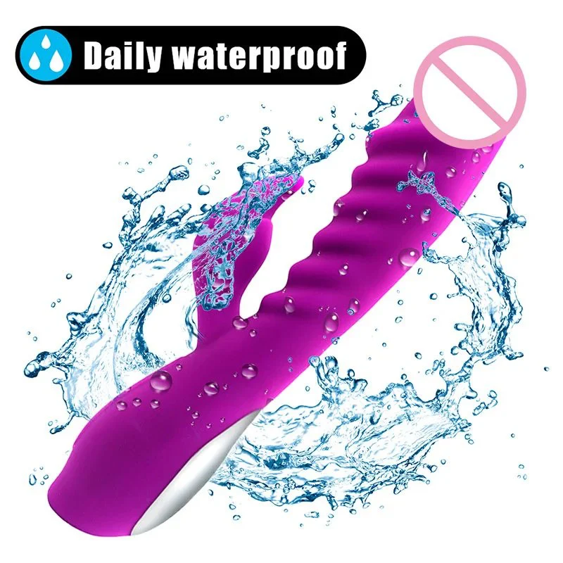 10-Mode Rechargeable Double Head Vibrator Waterproof Erotic Toys with Heating Function Masturbators