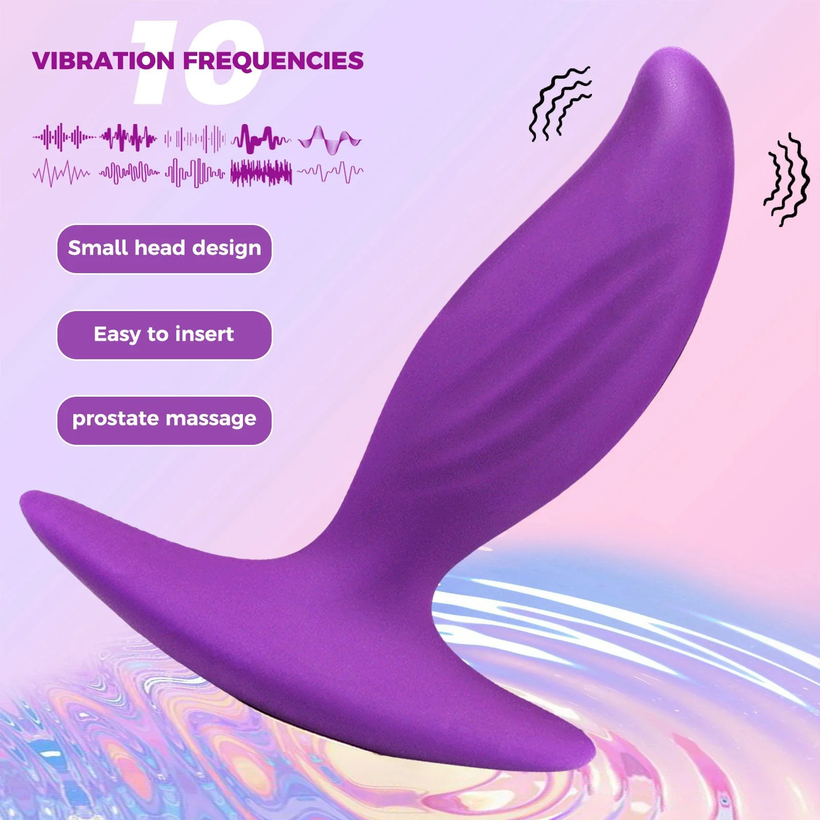 10 Frequency Vibration Silicone Bead Anal Plug Adult Toy Adult Male and Female Flirting