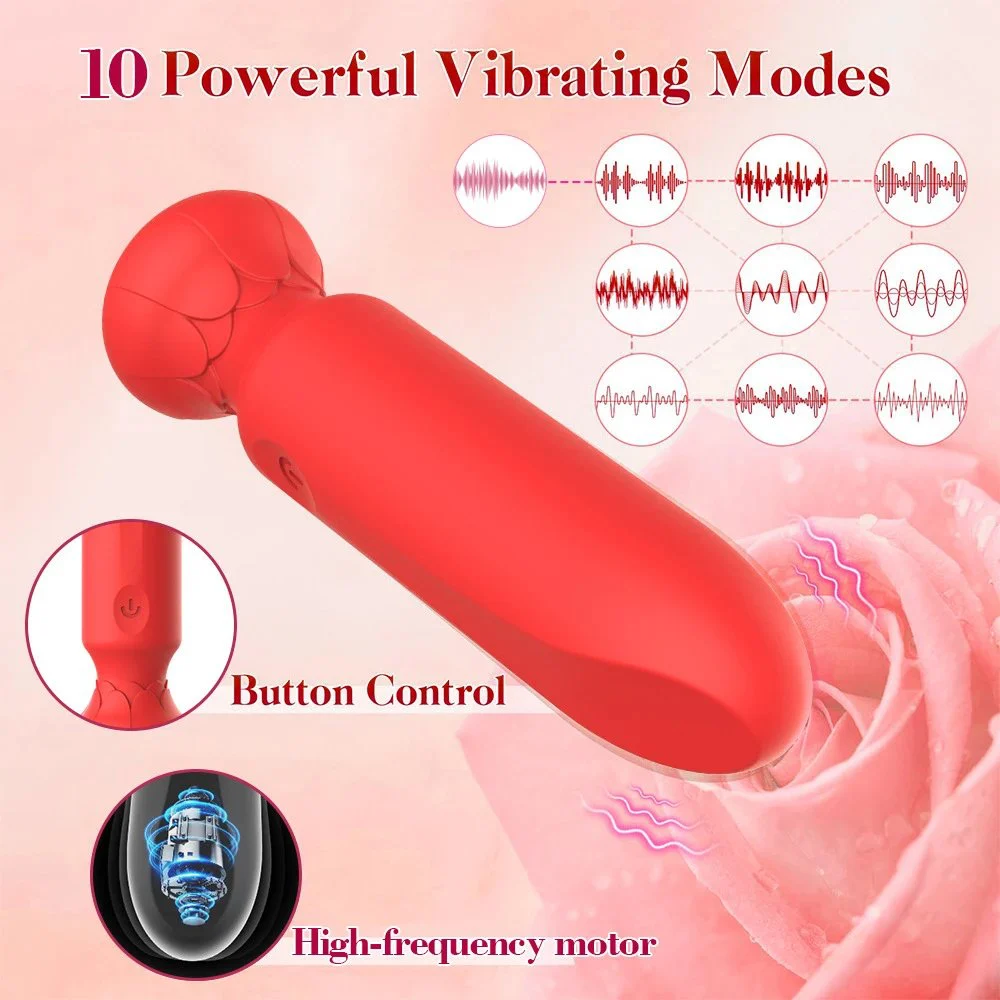 10 Speed Silicone USB G Spot Clitoral Vibrating Waterproof Bullet Vibrator Rose Sex Toy