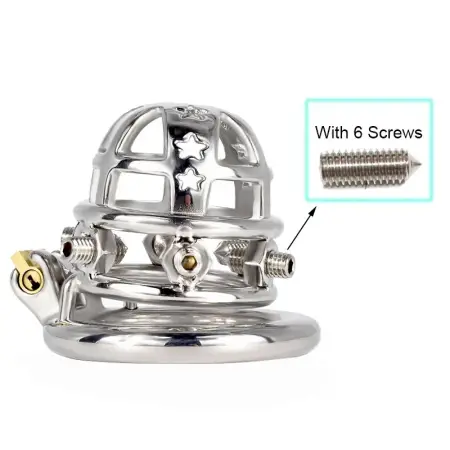 304 Stainless Steel Cock Cage Female Domination Gay Toys Bolted Chastity Device With Spikes
