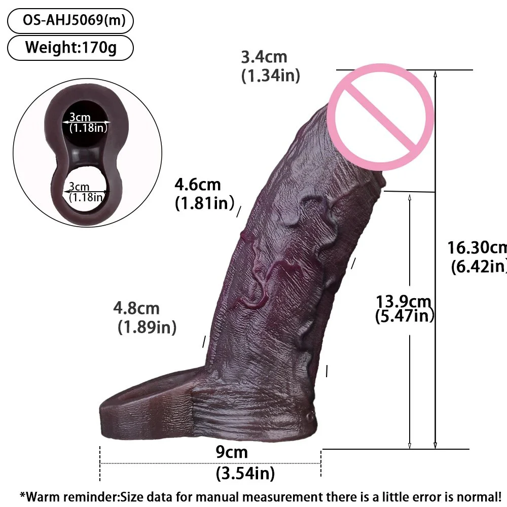 Black Duke Series Penis Enlargement Sleeve Conveniently Secure Male Penis Extender Platinum Silicone Cost-Effective Adult Toy