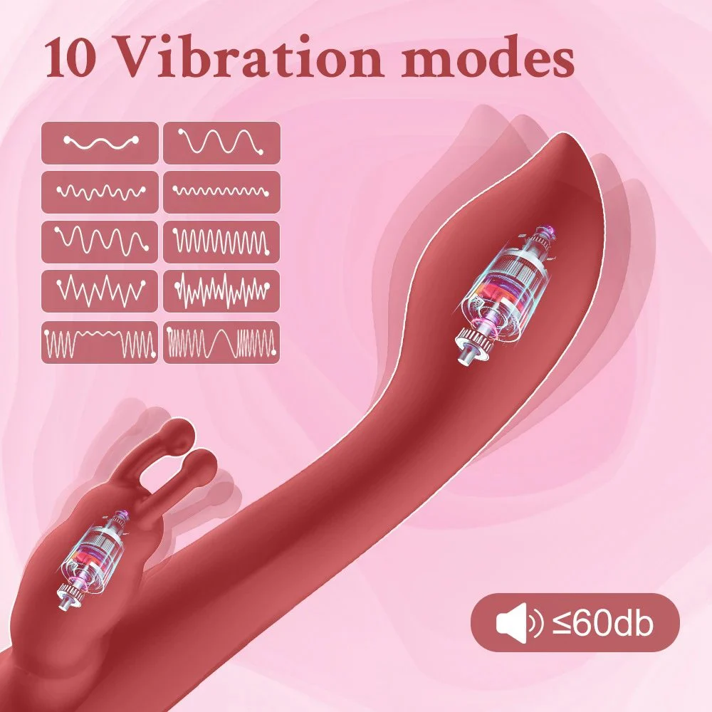 10 Modes Rechargeable Double Motors Woman Masturbation Rabbit Ears Vibrator Sex Toy