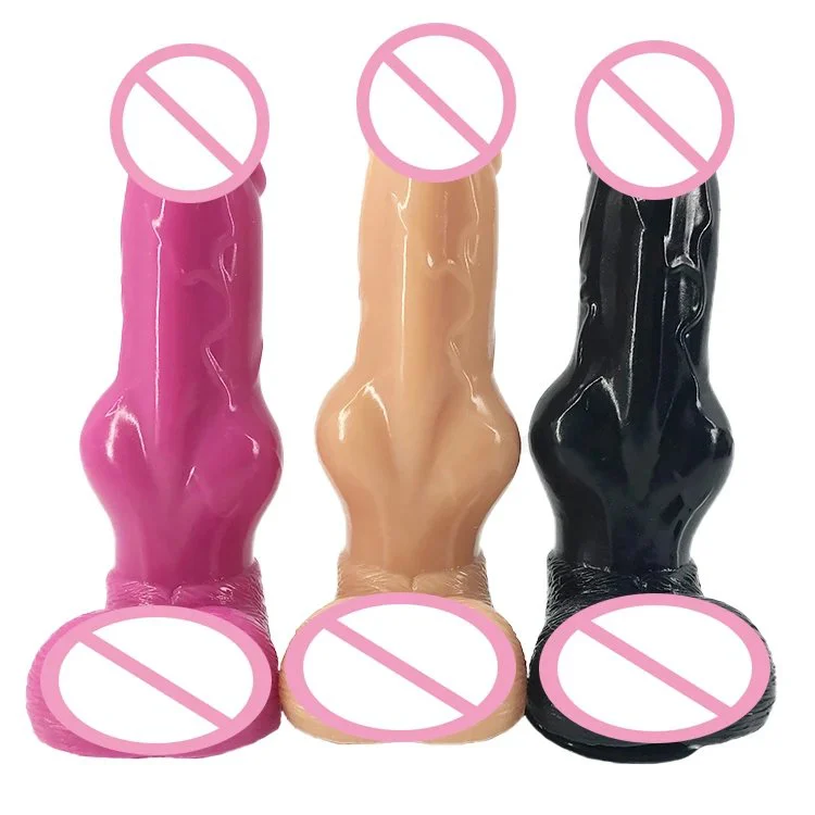 20.8cm 8.18 Thick 4.1cm Animal Silicone Sex Toys Realistic Lifelike Soft Flexible Dog Dildo Shape Butt Plug Anal for Women