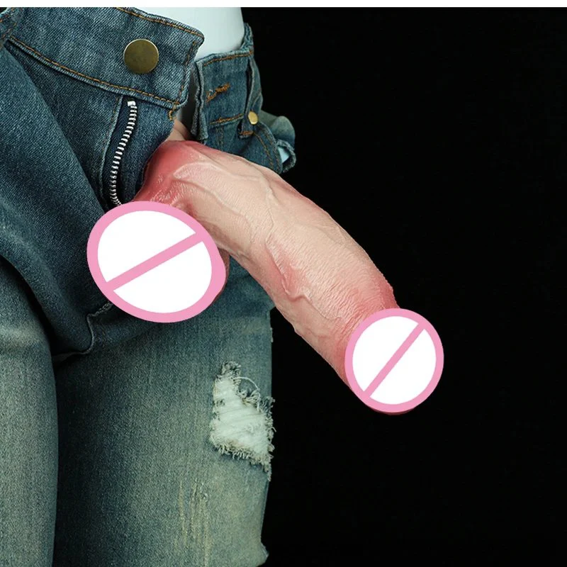 Double Layer Process of Artificial Male Penis Sleeve Liquid Silicone Soft Adult Toy Realistic Dildos with Suction Cups