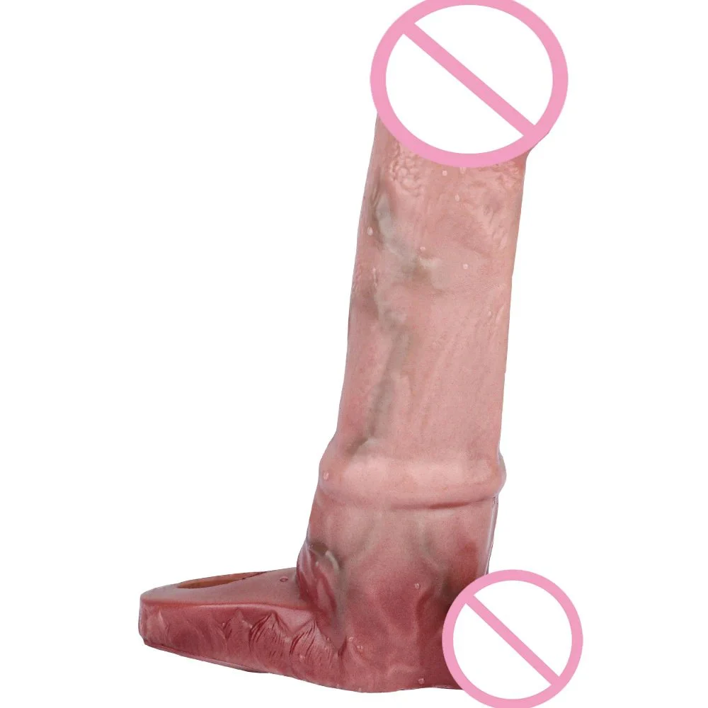 6.9inch Skin Animal Horse Cock Sleeves Realistic Penis Enlargement Sex Toy Penis Extender Sleeve for Man