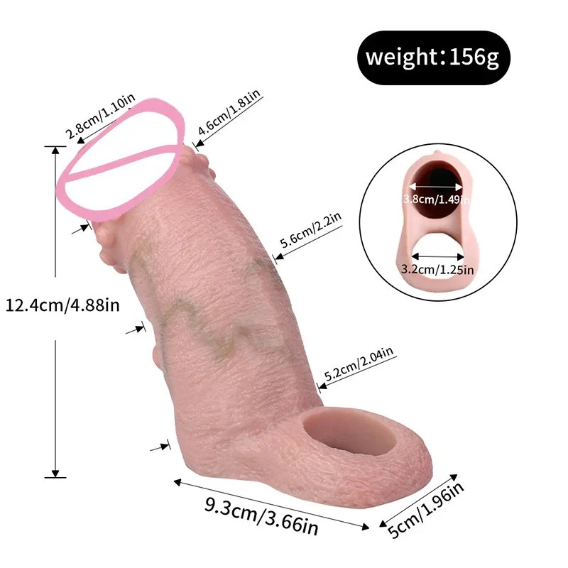 7 Styles Liquid Silicone Hollow Dildo Male Penis Enlarge Sleeve for Men Delay Ejaculation Sex Toys Male Cock Cover Product