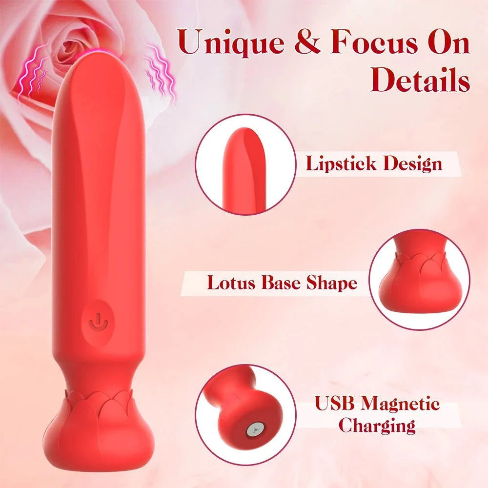 10 Speed Silicone USB G Spot Clitoral Vibrating Waterproof Bullet Vibrator Rose Sex Toy