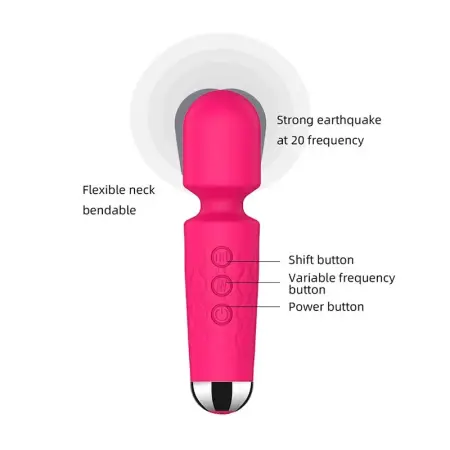 20 Frequency 8 Speed Waterproof USB AV Mini Vibrator Massager Sex Toys for Women