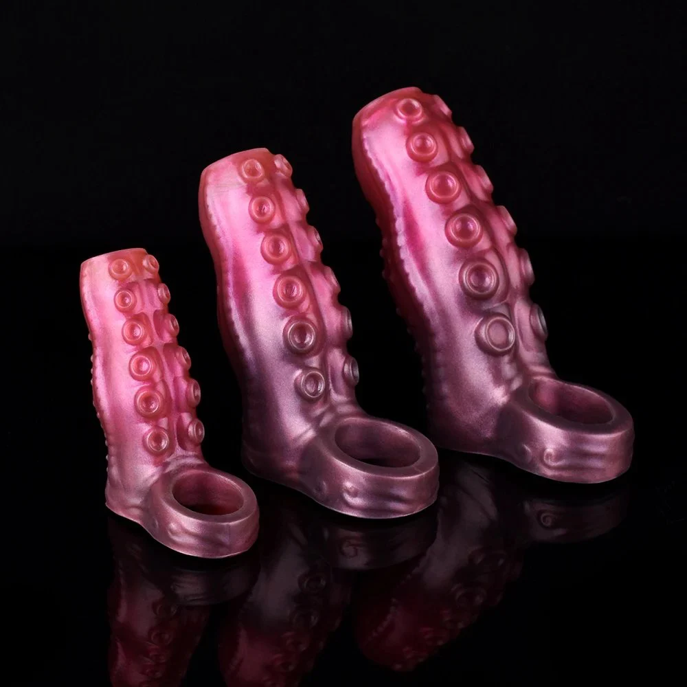 3 Active Size Animal Penis Sleeve with Convex Textures Enlargement Adults Male Sex Toys for Men