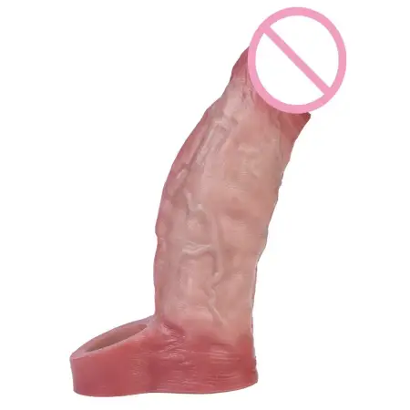 Easy to Wear Male Penis Sleeve Simulation Skin Color Penis Extender Made of Medical Silicone Material Suitable for Men