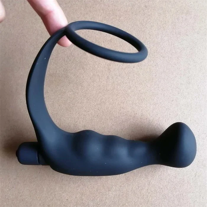 1-Speed Vibrating Prostate Massage Anal Sex Toy with Penis Ring
