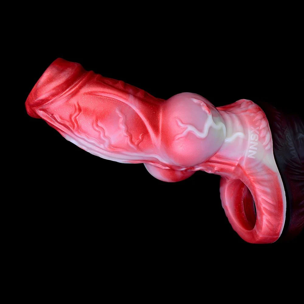 12.5 cm Enlarger Hollow Penis Sleeve for Men Sexing Glans Hole Penis Insertable Intimate Inner Channel Anti-off Curve Design
