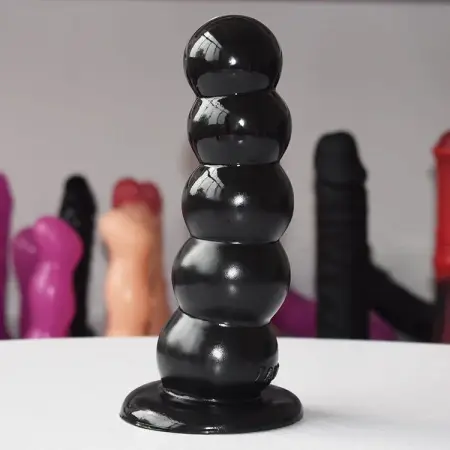 7.8 Total 7.3 Insertable Big Anal Toys Dia 2.2 Round Ball Shaped Butt Plug Graduated Five Beads Ripple Ribbed Anal Bead Dildo
