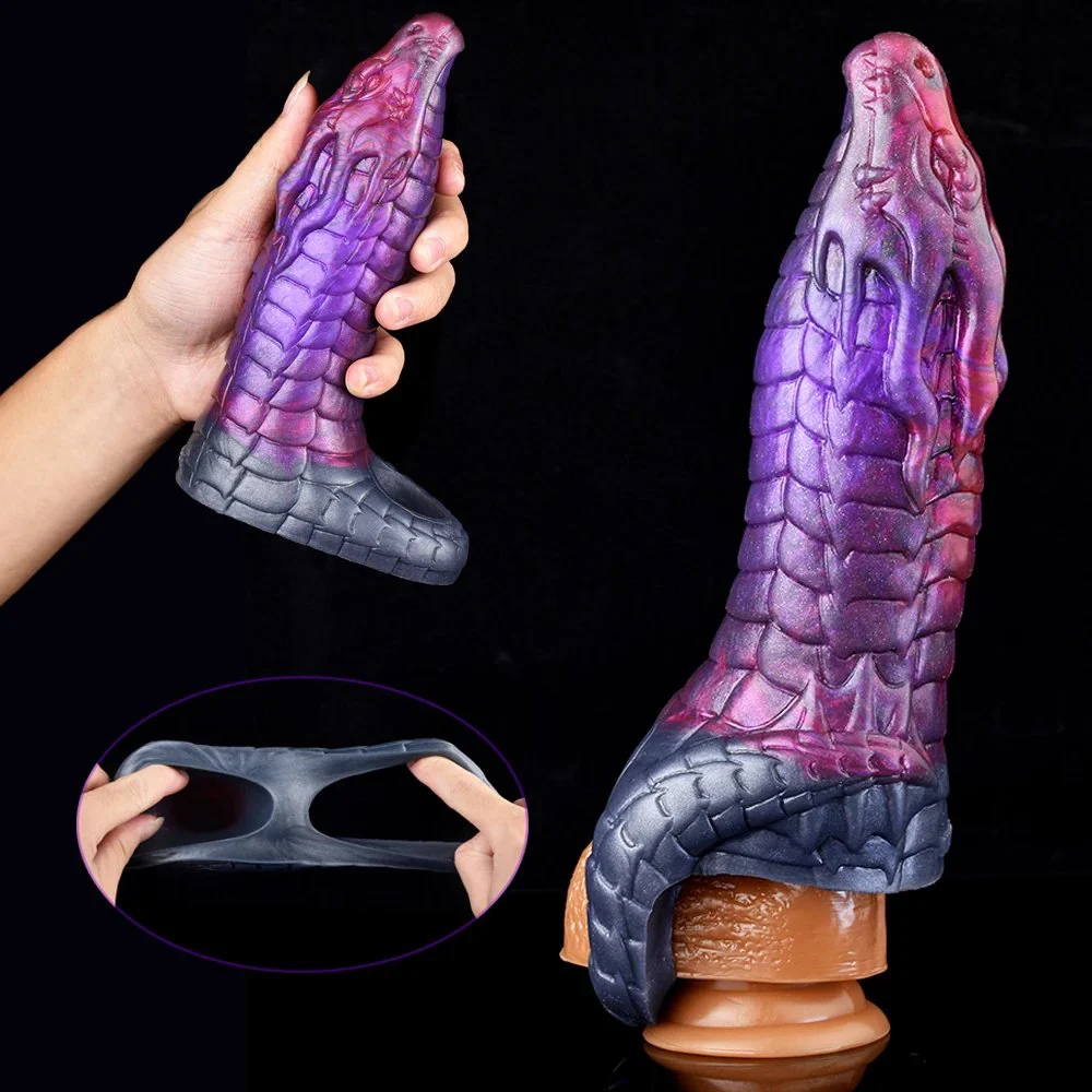 Dragon Dildo Liquid Silicone Hollow Dildo Condom Fantasy Sex Toy