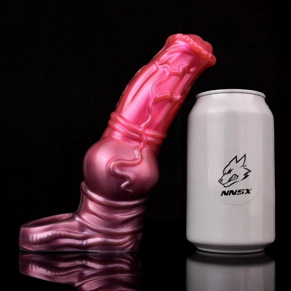 17.8cm Hollow Dildo Sex Toy Fantasy Horse Knot Penis Sleeve Stretchable Silicone Wearable Cock Ring Penis Sleeve Extender