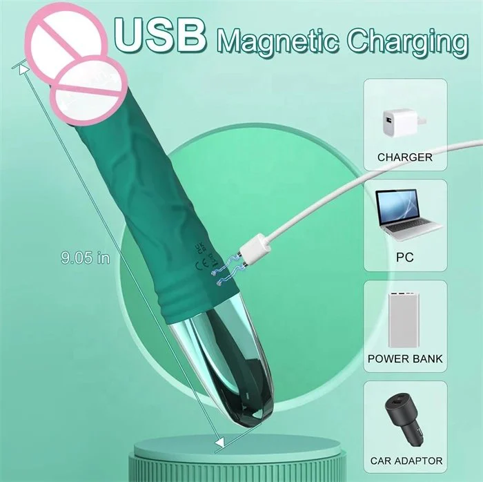 10-Frequency LED Vibrating Clitoral Dildo USB Power Adult Women's Sex Toys with G-Spot and Vaginal Vibrators