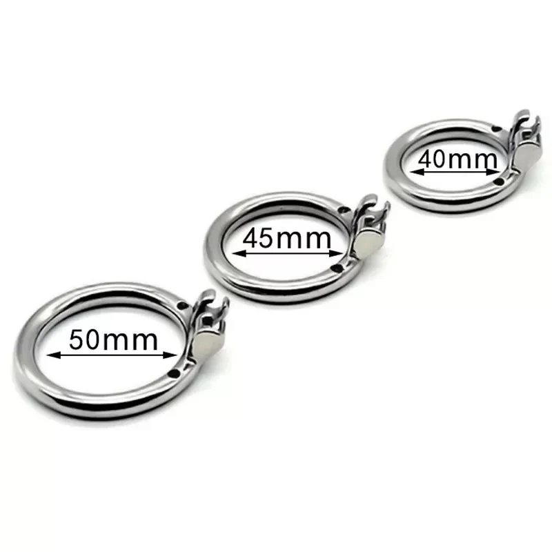 10cm Elongated Curved Stainless Steel Chastity Lock Cage for Male Other Sex Toy
