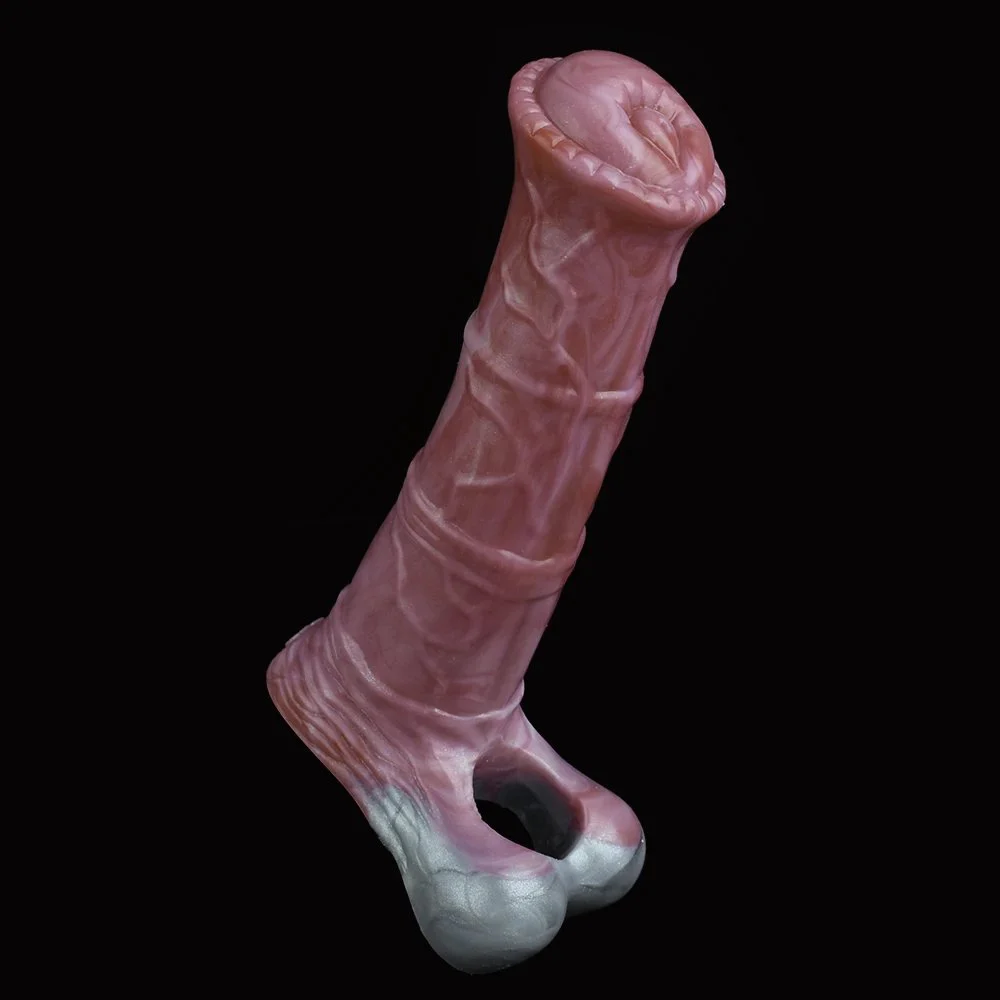 303g Net Weight Gory Coloured Silicone Ferghana Horse Male Cock Sleeve Adult Sex Toy