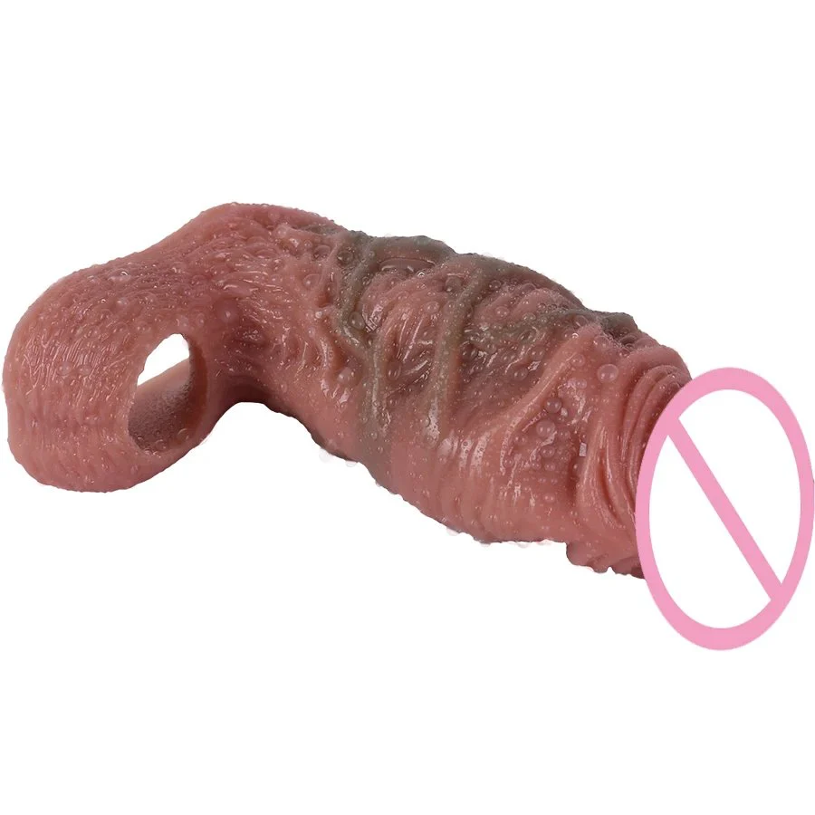 Cock Extender Sleeve Penis Reusable Penis Sleeve Cock Ring 2.56 Inch Ultra-Soft Penis Enlarger for Couples Sex Toys for Men
