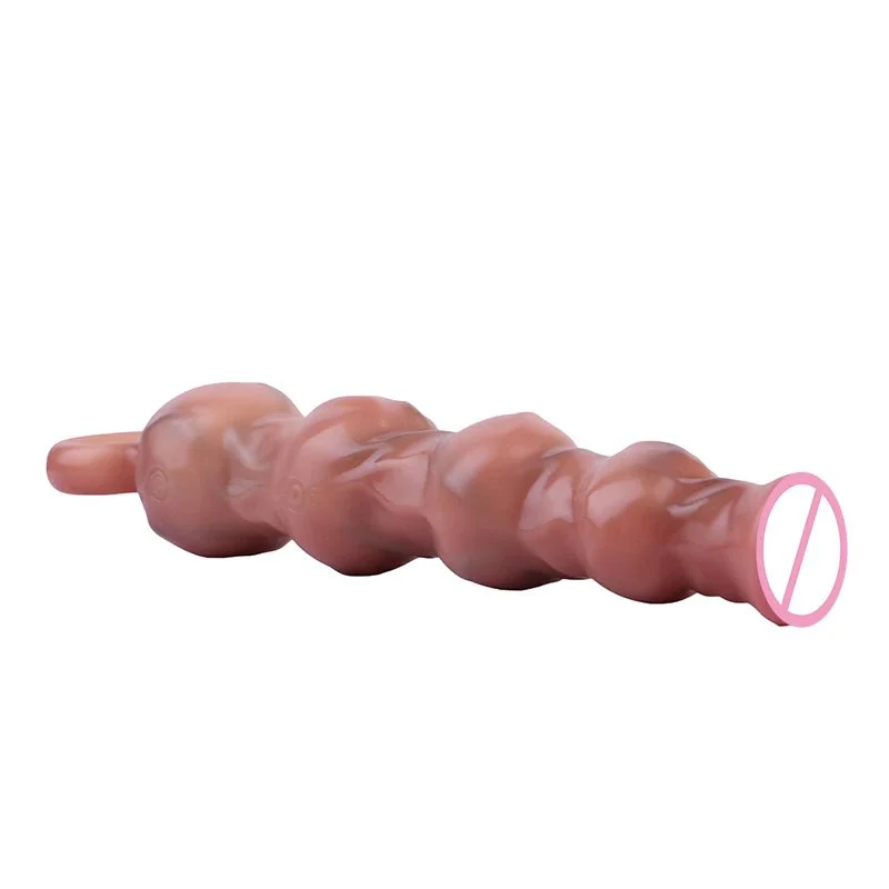 Adult Sex Anal Plug with Bead Design Simulates Skin Color and Has Vibration or Non-vibration Options Suitable for Role Fantasy