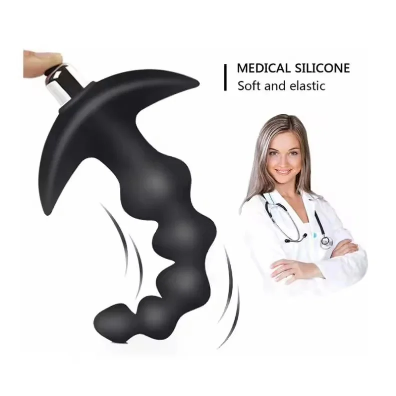 16 Mode Anal Vibrator with Prostate Massage Bead Silicone Butt Plug Sex Toy for Men Women Couples Anal Play Anal Stimulator
