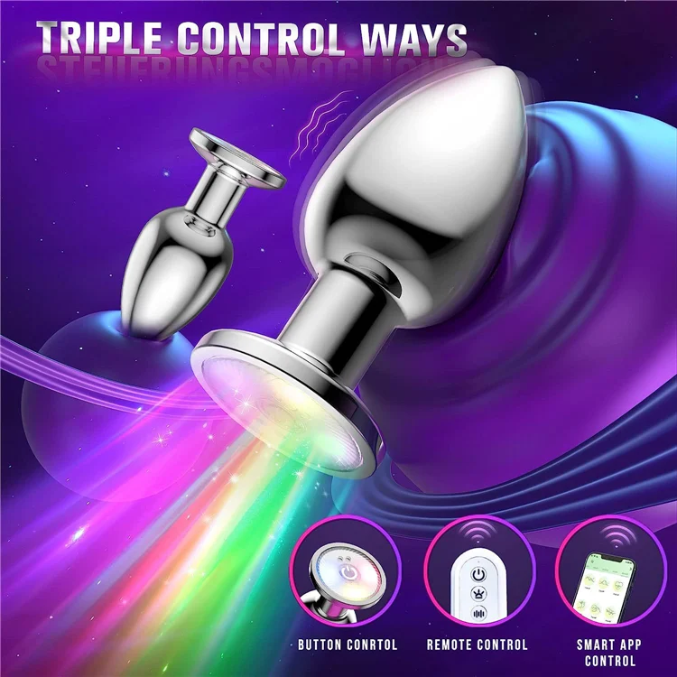 Anal Beads Prostate Massager Luminous Vibrating Butt Plug App Remote Control Sex Toys for Men and Women