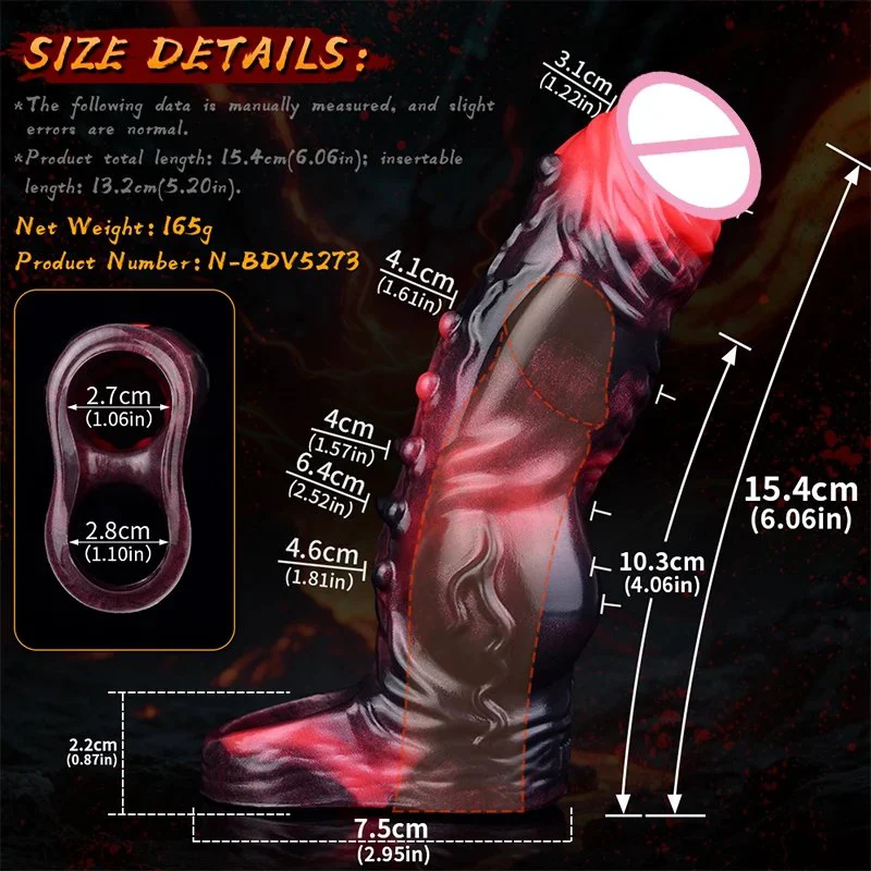 Effective Penis Lengthening Multi-frequency Vibrating Male Dildo Condom, Safe Silicone Material Double Stimulation Dildo Condom
