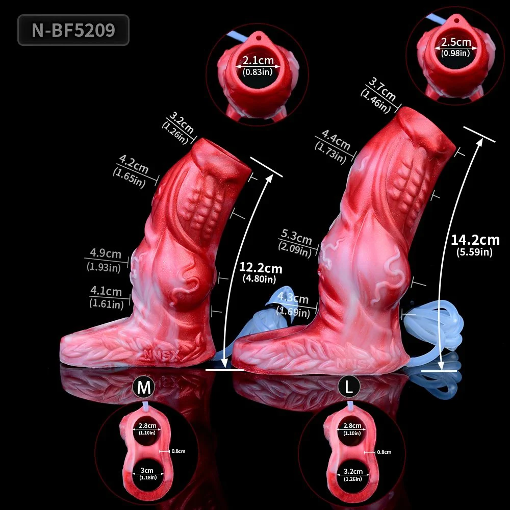 Delay Ejaculation Adult Sex Toys, Ejaculating Penis Enlargement Sheath,Fantasy Squirting Animal Penis Sleeve Knot Dog Dildo