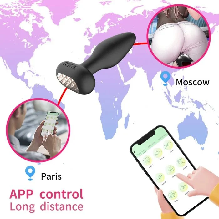 10 Vibrating Anal Sex Toy Prostate Massager with Control Pushing Male Anus