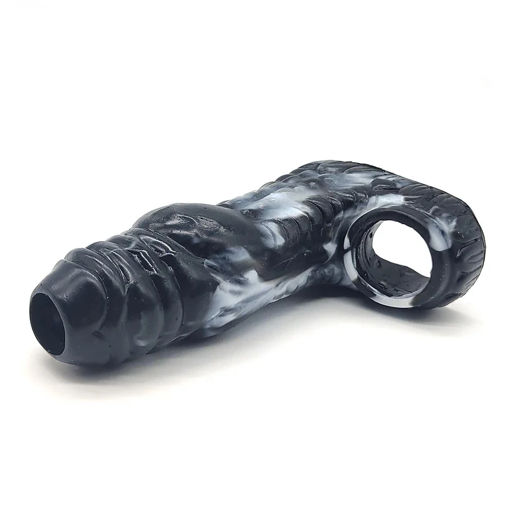 17.3cm Penis Extender Soft Silicone Male Cock Enlargement Reusable Penis Sleeve Big Dog Knot Dildo Sleeve for Men