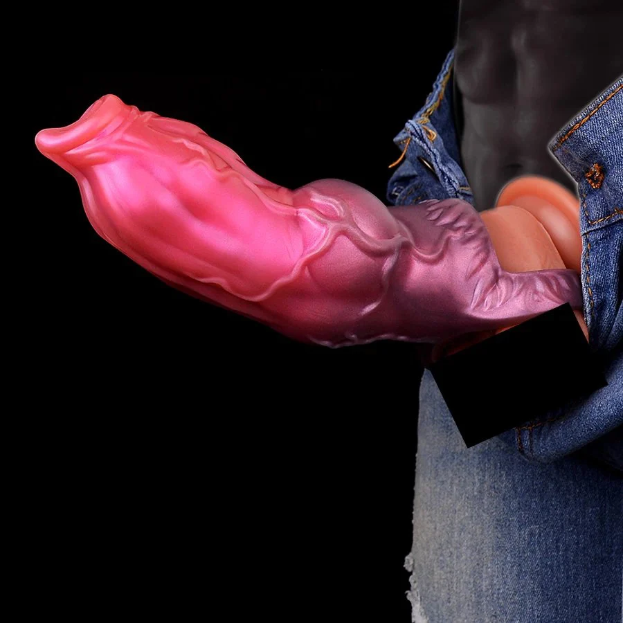 18cm Silicone Enlarge Penis Enlargement Sleeve Extender Cock Ring Anal Sex Toys with Knot for Men Dildos Delay Ejaculation