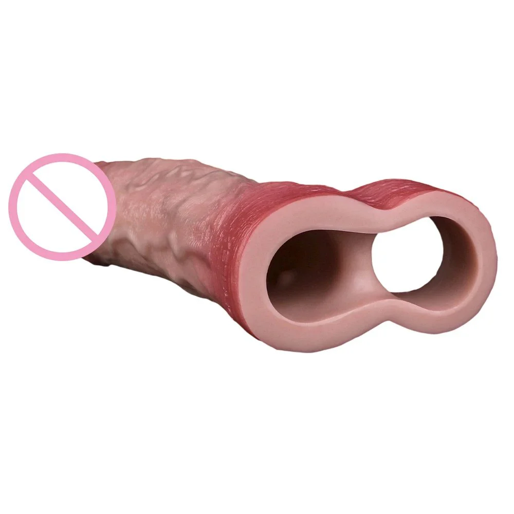 Closed-end Male Penis Extender Silicone Phallic Condom Experience a Realistic Sex Toy That Delivers Intense Friction