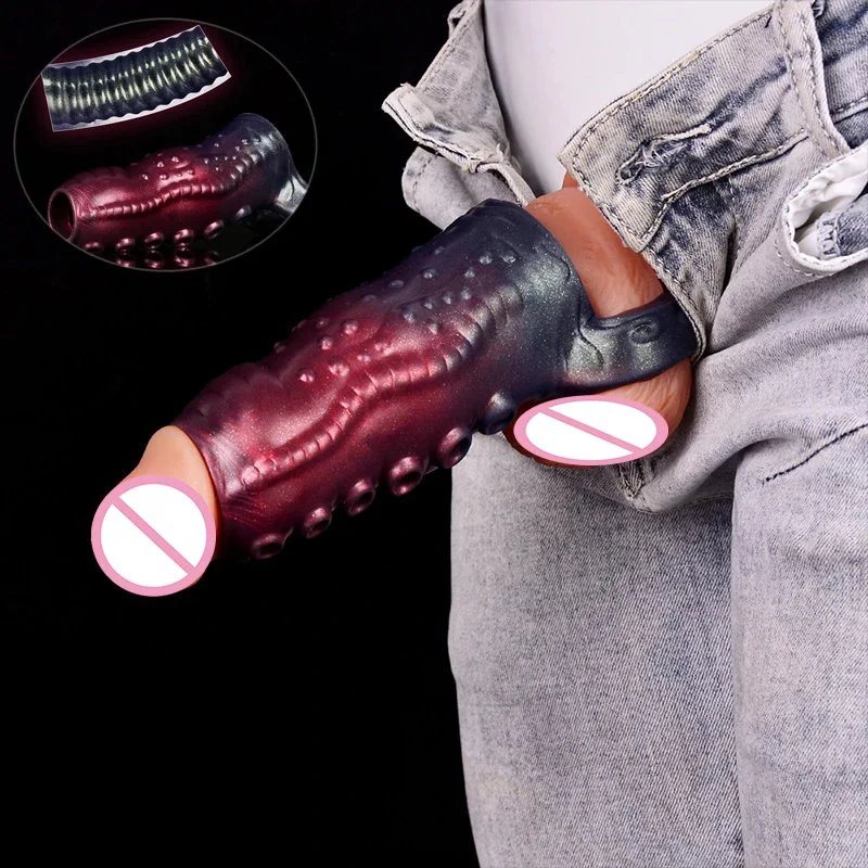 Fantasy Cock Extender Sleeve Penis Cover Penis Ring Delay Ejaculation Enlargement Adults Sex Toys for Men