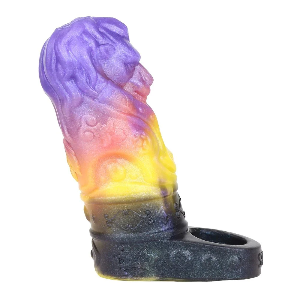 Fantasy Monster Lion Ulkar Dildo Penis Enlargement Sleeve Silicone Open Male Penis Extender Sex Toys
