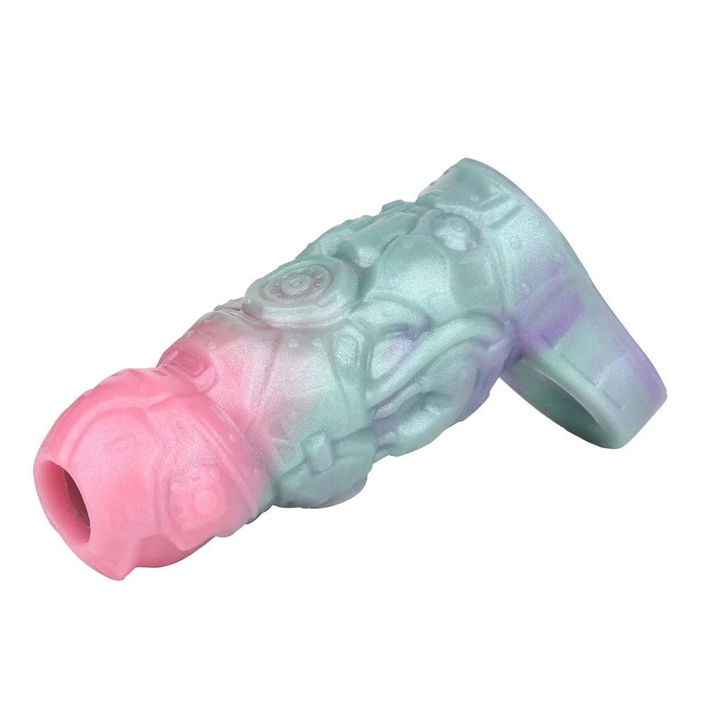 138g Reusable Condom with Cock Ring Open Fantasy Alien Super Soft Silicone Cock Sleeves Penis Enlargement for Male Sex Toy